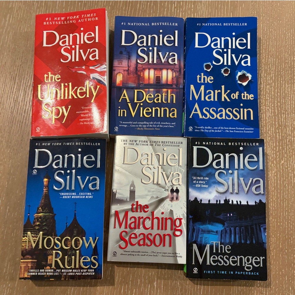 Daniel Silva Paperback Book Lot 6 Spy Thriller Mystery Novels Bestselling Author